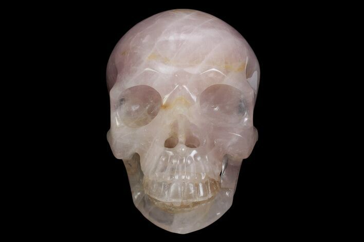 Realistic Rose Quartz Crystal Skull - Brazil #382039